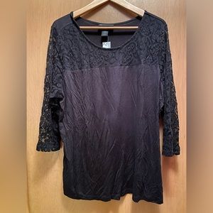 NWT Lane Bryant women’s plus size 3/4 length lace sleeves top size 18/20